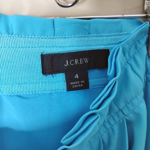 J.Crew Pleated Midi Skirt Knife-Pleat High Waist Preppy Cerulean Blue Sz 4 - Picture 6 of 7